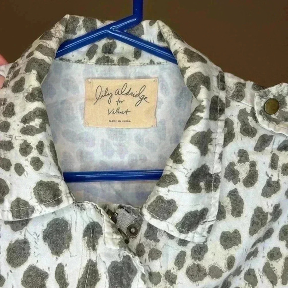 Lily Aldridge for Velvet Leopard animal print Jacket Small - Picture 4 of 6